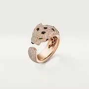 Cat-shaped ring, partially paved, medium size